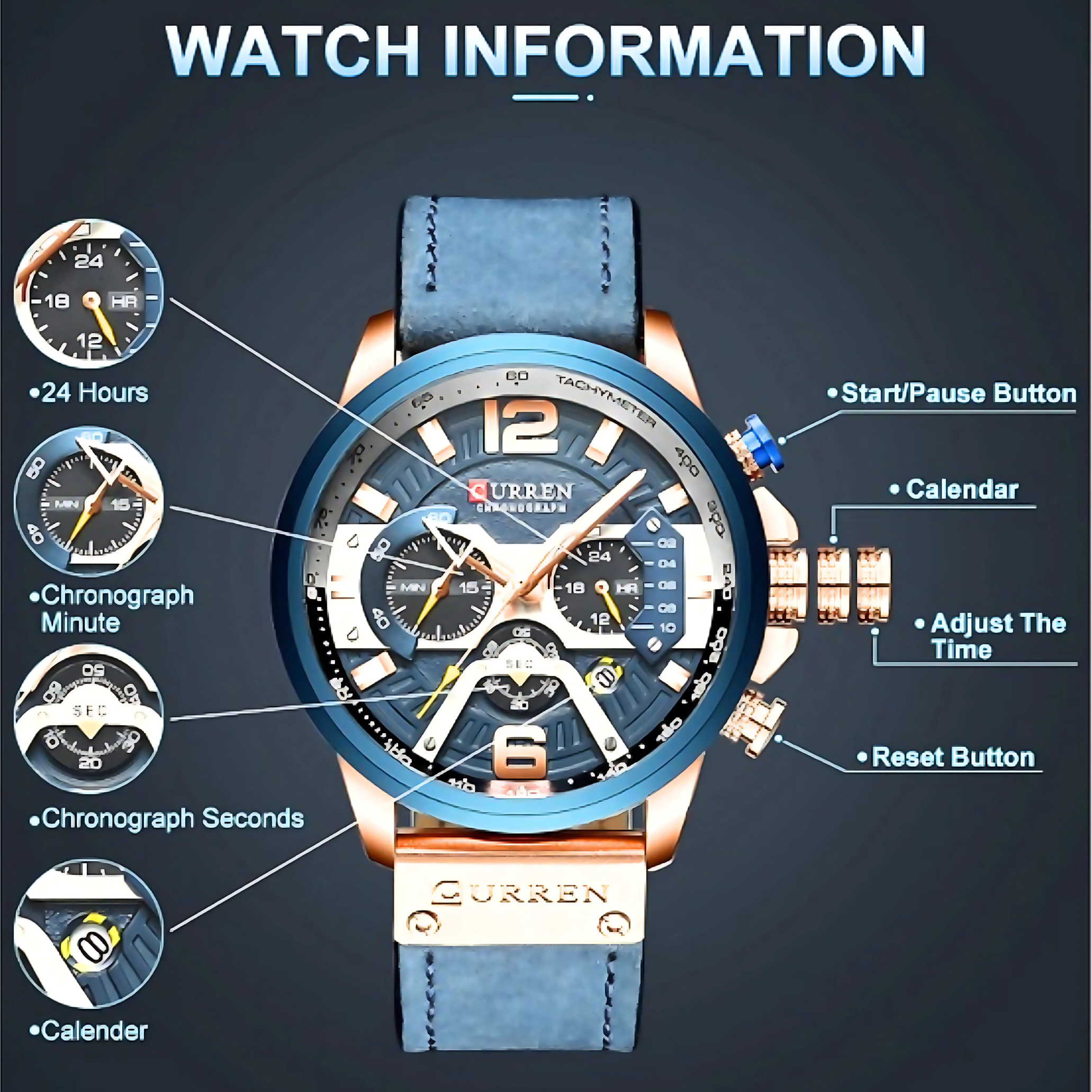 Manike 8329 Chronograph Herren Uhr